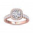 FlyerFit® 14K Pink Gold Micropave Halo Engagement Ring
