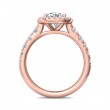 FlyerFit® 14K Pink Gold Micropave Halo Engagement Ring