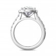 FlyerFit® 18K White Gold Micropave Halo Engagement Ring