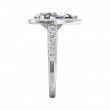 FlyerFit® 18K White Gold Micropave Halo Engagement Ring