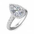 FlyerFit® 18K White Gold Micropave Halo Engagement Ring