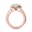 FlyerFit® 18K Pink Gold Micropave Halo Engagement Ring