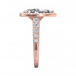FlyerFit® 18K Pink Gold Micropave Halo Engagement Ring