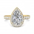 FlyerFit® 18K Yellow Gold Micropave Halo Engagement Ring