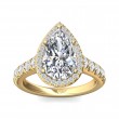 FlyerFit® 18K Yellow Gold Micropave Halo Engagement Ring