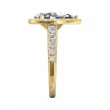 FlyerFit® 18K Yellow Gold Micropave Halo Engagement Ring