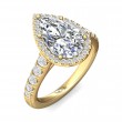 FlyerFit® 18K Yellow Gold Micropave Halo Engagement Ring