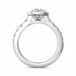 FlyerFit® 18K White Gold Micropave Halo Engagement Ring
