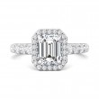 FlyerFit® 18K White Gold Micropave Halo Engagement Ring