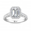 FlyerFit® 18K White Gold Micropave Halo Engagement Ring