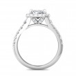 FlyerFit® 18K White Gold Micropave Halo Engagement Ring