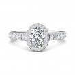 FlyerFit® 18K White Gold Micropave Halo Engagement Ring