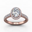 FlyerFit® 18K Pink Gold Micropave Halo Engagement Ring