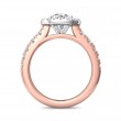 FlyerFit® 18K Pink Gold Shank And White Gold Top Micropave Halo Engagement Ring