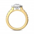 FlyerFit® 18K Yellow Gold Shank And White Gold Top Micropave Halo Engagement Ring