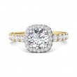 FlyerFit® 14K Yellow and 14K White Gold Micropave Halo Engagement Ring