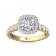 FlyerFit® 14K Yellow and 14K White Gold Micropave Halo Engagement Ring
