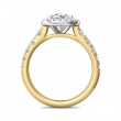 FlyerFit® 14K Yellow and 14K White Gold Micropave Halo Engagement Ring