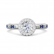 FlyerFit® Platinum Micropave Halo Engagement Ring
