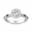 FlyerFit® Platinum Micropave Halo Engagement Ring