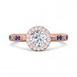 FlyerFit® 18K Pink Gold Micropave Halo Engagement Ring