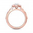FlyerFit® 18K Pink Gold Micropave Halo Engagement Ring