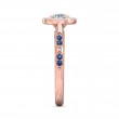 FlyerFit® 18K Pink Gold Micropave Halo Engagement Ring