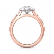 FlyerFit® 18K Pink Gold Shank And White Gold Top Micropave Halo Engagement Ring
