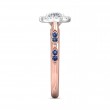 FlyerFit® 18K Pink Gold Shank And White Gold Top Micropave Halo Engagement Ring