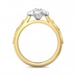 FlyerFit® 18K Yellow Gold Shank And White Gold Top Micropave Halo Engagement Ring