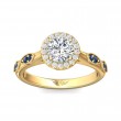 FlyerFit® 14K Yellow Gold Micropave Halo Engagement Ring