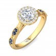 FlyerFit® 14K Yellow Gold Micropave Halo Engagement Ring