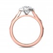 FlyerFit® 18K Pink Gold Shank And White Gold Top Micropave Halo Engagement Ring
