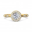 FlyerFit® 18K Yellow Gold Micropave Halo Engagement Ring