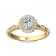 FlyerFit® 18K Yellow Gold Micropave Halo Engagement Ring