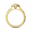 FlyerFit® 18K Yellow Gold Micropave Halo Engagement Ring