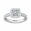 FlyerFit® 14K White Gold Micropave Halo Engagement Ring