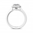 FlyerFit® 14K White Gold Micropave Halo Engagement Ring