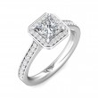 FlyerFit® 14K White Gold Micropave Halo Engagement Ring