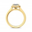 FlyerFit® 18K Yellow Gold Micropave Halo Engagement Ring