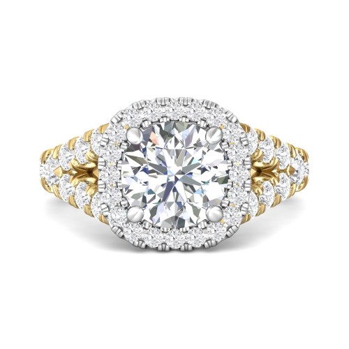 FlyerFit&reg; 18K Yellow Gold Shank And White Gold Top Encore Engagement Ring