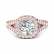 FlyerFit® 18K Pink Gold Split Shank Engagement Ring