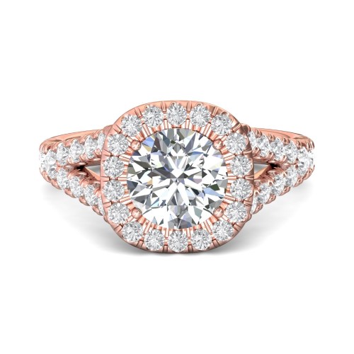 FlyerFit&reg; 18K Pink Gold Split Shank Engagement Ring