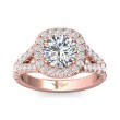 FlyerFit® 18K Pink Gold Split Shank Engagement Ring