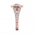 FlyerFit® 18K Pink Gold Split Shank Engagement Ring
