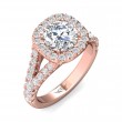 FlyerFit® 18K Pink Gold Split Shank Engagement Ring