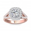 FlyerFit® 14K Pink Gold Shank And White Gold Top Split Shank Engagement Ring