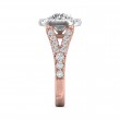 FlyerFit® 14K Pink Gold Shank And White Gold Top Split Shank Engagement Ring