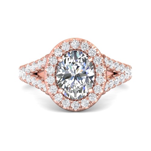 FlyerFit&reg; 18K Pink Gold Split Shank Engagement Ring