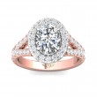 FlyerFit® 14K Pink Gold Shank And White Gold Top Split Shank Engagement Ring